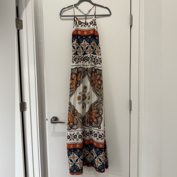 Roxy Navy and Coral Paisley Dress - Picture 1 of 9